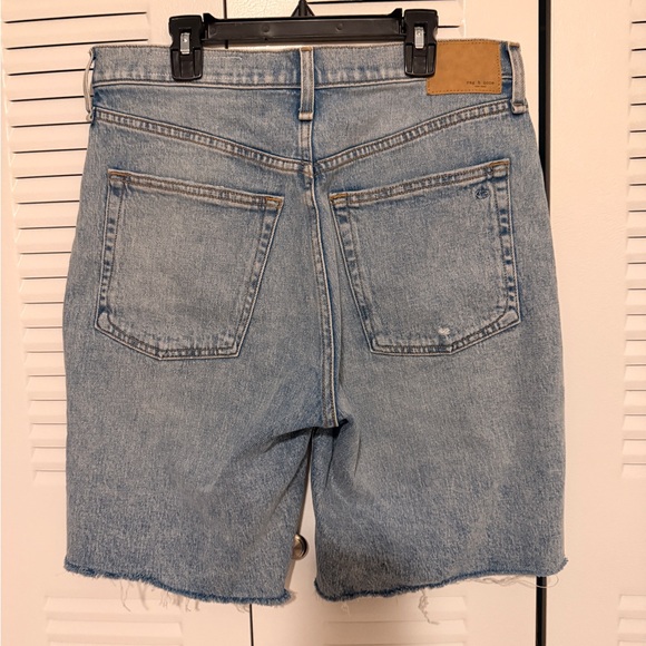 Rag & Bone Bermuda Shorts Distressed Raw Hem Denim Relaxed - Picture 4 of 9
